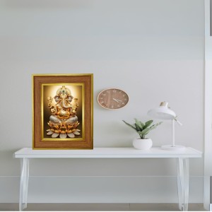 Lord Ganesha Photo Frame 10x14 Inches-Brown Wooden Frame For Home, Office & Temple Decoration And Gifting (F6230) Lord Ganesha Photo Frame 10x14 Inches-Brown Wooden Frame For Home, Office & Temple Decoration And Gifting (F6230)