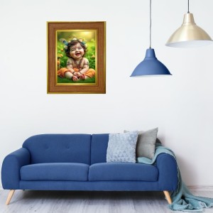 Little Baby Krishna Photo Frame 10x14 Inches-Brown Wooden Frame For Home, Office & Temple Decoration And Gifting (F6385) Little Baby Krishna Photo Frame 10x14 Inches-Brown Wooden Frame For Home, Office & Temple Decoration And Gifting (F6385)