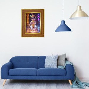 Divine Little Krishna Photo Frame 10x14 Inches-Brown Wooden Frame For Home, Office & Temple Decoration And Gifting (F6387) Divine Little Krishna Photo Frame 10x14 Inches-Brown Wooden Frame For Home, Office & Temple Decoration And Gifting (F6387)