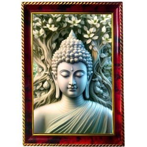Peaceful Buddha Photo Frame For Wall & Table | 7x9 Inch Golden Cherry Finish | Decorative Peaceful Buddha Photo Frame For Home, Office & Pooja Room (F11420) Peaceful Buddha Photo Frame For Wall & Table | 7x9 Inch Golden Cherry Finish | Decorative Peaceful Buddha Photo Frame For Home, Office & Pooja Room (F11420)