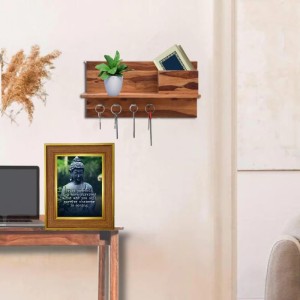 Lord Buddha Photo Frame 10x14 Inches-Brown Wooden Frame For Home, Office & Temple Decoration And Gifting (F6347)