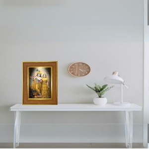 Lord Radha And Krishna Photo Frame 12x16 Inches-Brown Wooden Frame For Home, Office & Temple Decoration And Gifting (F6253)