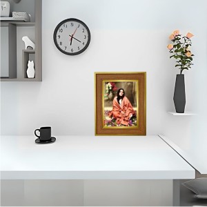 Anandamayi Ma Photo Frame 10x14 Inches-Brown Wooden Frame For Home, Office & Temple Decoration And Gifting (F6392)