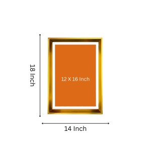Divine Krishna Golden Photo Frame - 14x18 Inches | Elegant Wooden Frame For Home, Office & Temple Decoration | Spiritual Wall & Table Decor And Gift Item (F9799)