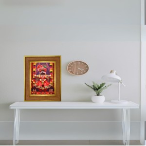 Swami Jaganaath Photo Frame 10x14 Inches-Brown Wooden Frame For Home, Office & Temple Decoration And Gifting (F6258)