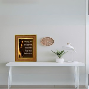 Lord Buddha Photo Frame 18x22 Inches-Brown Wooden Frame For Home, Office & Temple Decoration And Gifting (F6308)