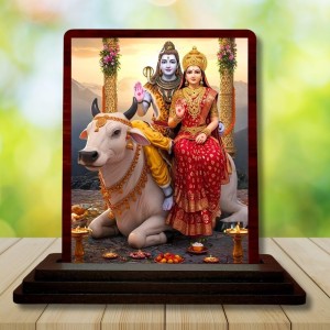 Car Desk/Table Top Lord Shiva And Parvathi Wooden Photo Stand 3x4 Inches, Compact & Stylish Spiritual Display For Car, Home & Office (Pack Of 1) (F14326) Car Desk/Table Top Lord Shiva And Parvathi Wooden Photo Stand 3x4 Inches, Compact & Stylish Spiritual Display For Car, Home & Office (Pack Of 1) (F14326)
