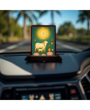 Car Desk/Table Top Gomatha Wooden Photo Stand 3x4 Inches, Compact & Stylish Spiritual Display For Car, Home & Office (Pack Of 1) (F14550)