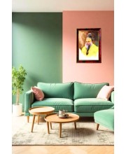 Premanand Govind Sharan Maharaj Ji Photo Frame For Wall & Table | 7x9 Inch Golden Cherry Finish | Decorative Premanand Govind Sharan Maharaj Ji Photo Frame For Home, Office & Pooja Room (F11587)