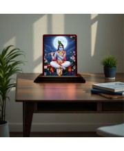 Car Desk/Table Top Lord Krishna Wooden Photo Stand 3x4 Inches, Compact & Stylish Spiritual Display For Car, Home & Office (Pack Of 1) (F15112)