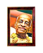 Sri Srila Prabhupada Photo Frame For Wall & Table | 7x9 Inch Golden Cherry Finish | Decorative Sri Srila Prabhupada Photo Frame For Home, Office & Pooja Room (F11532)