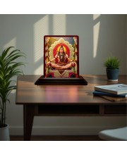 Car Desk/Table Top Lord Shankar Wooden Photo Stand 3x4 Inches, Compact & Stylish Spiritual Display For Car, Home & Office (Pack Of 1) (F15065)
