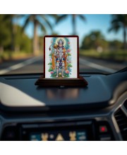 Car Desk/Table Top Lord Hanuman Wooden Photo Stand 3x4 Inches, Compact & Stylish Spiritual Display For Car, Home & Office (Pack Of 1) (F14173)