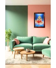 Maa Durga Photo Frame For Wall & Table | 7x9 Inch Golden Cherry Finish | Decorative Maa Durga Photo Frame For Home, Office & Pooja Room (F11864)