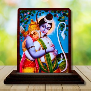Car Desk/Table Top Lord Ram Hanuman Wooden Photo Stand 3x4 Inches, Compact & Stylish Spiritual Display For Car, Home & Office (Pack Of 1) (F15054) Car Desk/Table Top Lord Ram Hanuman Wooden Photo Stand 3x4 Inches, Compact & Stylish Spiritual Display For Car, Home & Office (Pack Of 1) (F15054)