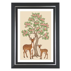 Deer And A Fawn Photo Wall & Table Frame | 10x14 Inch Black Designer | Perfect For Gifting & Home Decor (F9585) Deer And A Fawn Photo Wall & Table Frame | 10x14 Inch Black Designer | Perfect For Gifting & Home Decor (F9585)