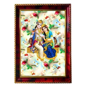 Radha Krishna Photo Frame For Wall & Table | 7x9 Inch Golden Cherry Finish | Decorative Radha Krishna Photo Frame For Home, Office & Pooja Room (F11428) Radha Krishna Photo Frame For Wall & Table | 7x9 Inch Golden Cherry Finish | Decorative Radha Krishna Photo Frame For Home, Office & Pooja Room (F11428)