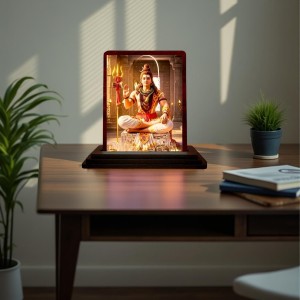 Car Desk/Table Top Lord Shiva Wooden Photo Stand 3x4 Inches, Compact & Stylish Spiritual Display For Car, Home & Office (Pack Of 1) (F14574) Car Desk/Table Top Lord Shiva Wooden Photo Stand 3x4 Inches, Compact & Stylish Spiritual Display For Car, Home & Office (Pack Of 1) (F14574)