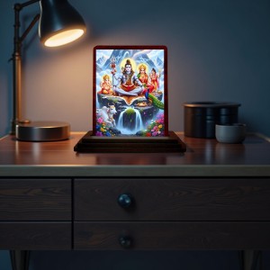 Car Desk/Table Top Lord Shiva And Parvathi Wooden Photo Stand 3x4 Inches, Compact & Stylish Spiritual Display For Car, Home & Office (Pack Of 1) (F14330) Car Desk/Table Top Lord Shiva And Parvathi Wooden Photo Stand 3x4 Inches, Compact & Stylish Spiritual Display For Car, Home & Office (Pack Of 1) (F14330)