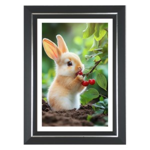 Cute Bunny Rabbit Photo Wall & Table Frame | 14x18 Inch Black Designer | Perfect For Gifting & Home Decor (F9621)