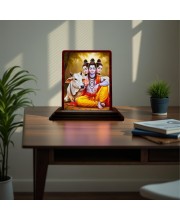 Car Desk/Table Top Lord Datta Wooden Photo Stand 3x4 Inches, Compact & Stylish Spiritual Display For Car, Home & Office (Pack Of 1) (F15083)