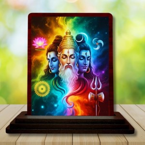 Car Desk/Table Top Lord Shiva Wooden Photo Stand 3x4 Inches, Compact & Stylish Spiritual Display For Car, Home & Office (Pack Of 1) (F15080) Car Desk/Table Top Lord Shiva Wooden Photo Stand 3x4 Inches, Compact & Stylish Spiritual Display For Car, Home & Office (Pack Of 1) (F15080)