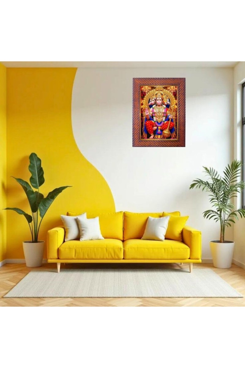 Lord Hanuman Photo Frame 15X19 Inch Religious Wall & Table Decor Frame | Lord Hanuman Spiritual Photo Frame For Home, Temple & Office | Decorative Hindu God & Goddess Frame (Pack Of 1) (F17992)