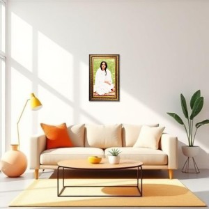 Anandamayi Digital Golden Balck Color Photo Frame | Hindu Religious Wall Decor | 10x16 Inches - Inspirational Wall Art For Office, Home Decor - Ideal Spiritual Gift (F16643)