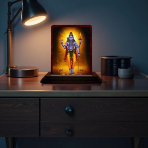 Car Desk/Table Top Lord Shiva Wooden Photo Stand 3x4 Inches, Compact & Stylish Spiritual Display For Car, Home & Office (Pack Of 1) (F14187) Car Desk/Table Top Lord Shiva Wooden Photo Stand 3x4 Inches, Compact & Stylish Spiritual Display For Car, Home & Office (Pack Of 1) (F14187)