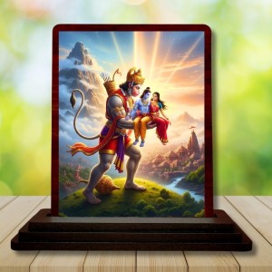 Car Desk/Table Top Lord Hanuman And Rama And Sita Wooden Photo Stand 3x4 Inches, Compact & Stylish Spiritual Display For Car, Home & Office (Pack Of 1) (F14304) Car Desk/Table Top Lord Hanuman And Rama And Sita Wooden Photo Stand 3x4 Inches, Compact & Stylish Spiritual Display For Car, Home & Office (Pack Of 1) (F14304)