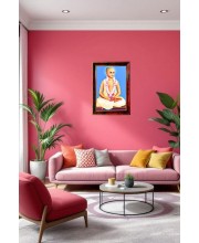 Narottama Dasa Thakura Photo Frame For Wall & Table | 7x9 Inch Golden Cherry Finish | Decorative Narottama Dasa Thakura Photo Frame For Home, Office & Pooja Room (F11534)