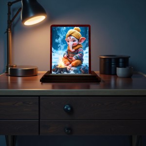 Car Desk/Table Top Lord Ganesha Wooden Photo Stand 3x4 Inches, Compact & Stylish Spiritual Display For Car, Home & Office (Pack Of 1) (F14353) Car Desk/Table Top Lord Ganesha Wooden Photo Stand 3x4 Inches, Compact & Stylish Spiritual Display For Car, Home & Office (Pack Of 1) (F14353)