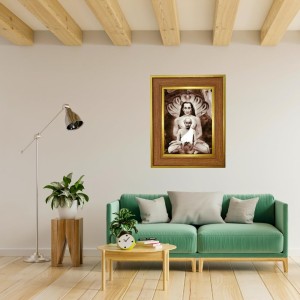 Yogi Guru Photo Frame 10x14 Inches-Brown Wooden Frame For Home, Office & Temple Decoration And Gifting (F6282) Yogi Guru Photo Frame 10x14 Inches-Brown Wooden Frame For Home, Office & Temple Decoration And Gifting (F6282)