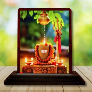 Car Desk/Table Top Shivalingam Wooden Photo Stand 3x4 Inches, Compact & Stylish Spiritual Display For Car, Home & Office (Pack Of 1) (F14150) Car Desk/Table Top Shivalingam Wooden Photo Stand 3x4 Inches, Compact & Stylish Spiritual Display For Car, Home & Office (Pack Of 1) (F14150)