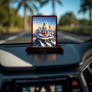 Car Desk/Table Top Lord Shiva Wooden Photo Stand 3x4 Inches, Compact & Stylish Spiritual Display For Car, Home & Office (Pack Of 1) (F14309) Car Desk/Table Top Lord Shiva Wooden Photo Stand 3x4 Inches, Compact & Stylish Spiritual Display For Car, Home & Office (Pack Of 1) (F14309)