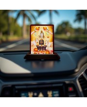 Car Desk/Table Top Lord Shiva Wooden Photo Stand 3x4 Inches, Compact & Stylish Spiritual Display For Car, Home & Office (Pack Of 1) (F14185)