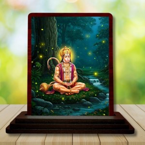Car Desk/Table Top Lord Hanuman Wooden Photo Stand 3x4 Inches, Compact & Stylish Spiritual Display For Car, Home & Office (Pack Of 1) (F14343) Car Desk/Table Top Lord Hanuman Wooden Photo Stand 3x4 Inches, Compact & Stylish Spiritual Display For Car, Home & Office (Pack Of 1) (F14343)