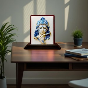 Car Desk/Table Top Lord Krishna Wooden Photo Stand 3x4 Inches, Compact & Stylish Spiritual Display For Car, Home & Office (Pack Of 1) (F14283) Car Desk/Table Top Lord Krishna Wooden Photo Stand 3x4 Inches, Compact & Stylish Spiritual Display For Car, Home & Office (Pack Of 1) (F14283)