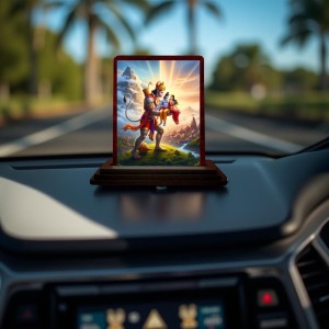 Car Desk/Table Top Lord Hanuman And Rama And Sita Wooden Photo Stand 3x4 Inches, Compact & Stylish Spiritual Display For Car, Home & Office (Pack Of 1) (F14304) Car Desk/Table Top Lord Hanuman And Rama And Sita Wooden Photo Stand 3x4 Inches, Compact & Stylish Spiritual Display For Car, Home & Office (Pack Of 1) (F14304)