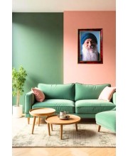 Spiritual Guru Oshoo Photo Frame For Wall & Table | 7x9 Inch Golden Cherry Finish | Decorative Spiritual Guru Oshoo Photo Frame For Home, Office & Pooja Room (F11444)