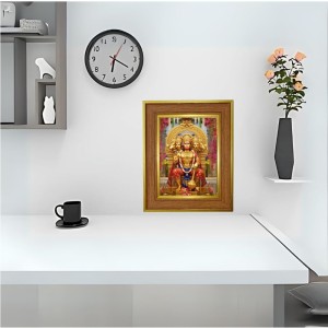 Lord Bajrang Bali Photo Frame 12x16 Inches-Brown Wooden Frame For Home, Office & Temple Decoration And Gifting (F6388)
