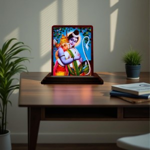 Car Desk/Table Top Lord Rama And Hanuman Wooden Photo Stand 3x4 Inches, Compact & Stylish Spiritual Display For Car, Home & Office (Pack Of 1) (F14136) Car Desk/Table Top Lord Rama And Hanuman Wooden Photo Stand 3x4 Inches, Compact & Stylish Spiritual Display For Car, Home & Office (Pack Of 1) (F14136)