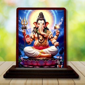 Car Desk/Table Top Lord Ganesha Wooden Photo Stand 3x4 Inches, Compact & Stylish Spiritual Display For Car, Home & Office (Pack Of 1) (F14616) Car Desk/Table Top Lord Ganesha Wooden Photo Stand 3x4 Inches, Compact & Stylish Spiritual Display For Car, Home & Office (Pack Of 1) (F14616)