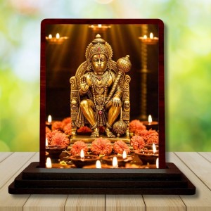 Car Desk/Table Top Lord Hanuman Wooden Photo Stand 3x4 Inches, Compact & Stylish Spiritual Display For Car, Home & Office (Pack Of 1) (F14454) Car Desk/Table Top Lord Hanuman Wooden Photo Stand 3x4 Inches, Compact & Stylish Spiritual Display For Car, Home & Office (Pack Of 1) (F14454)