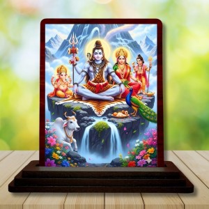 Car Desk/Table Top Lord Shiva And Parvathi Wooden Photo Stand 3x4 Inches, Compact & Stylish Spiritual Display For Car, Home & Office (Pack Of 1) (F14330) Car Desk/Table Top Lord Shiva And Parvathi Wooden Photo Stand 3x4 Inches, Compact & Stylish Spiritual Display For Car, Home & Office (Pack Of 1) (F14330)