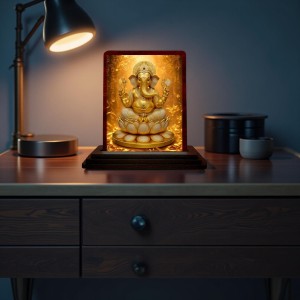 Car Desk/Table Top Lord Ganesha Wooden Photo Stand 3x4 Inches, Compact & Stylish Spiritual Display For Car, Home & Office (Pack Of 1) (F14171) Car Desk/Table Top Lord Ganesha Wooden Photo Stand 3x4 Inches, Compact & Stylish Spiritual Display For Car, Home & Office (Pack Of 1) (F14171)