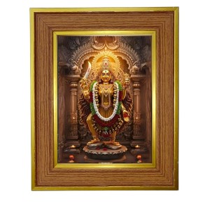 Aadi Shakti Devi Photo Frame 10x14 Inches-Brown Wooden Frame For Home, Office & Temple Decoration And Gifting (F6235)