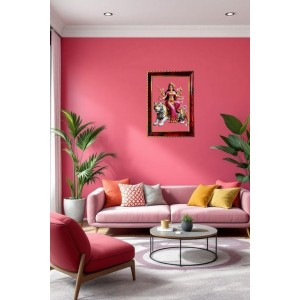 Maa Durga Photo Frame For Wall & Table | 7x9 Inch Golden Cherry Finish | Decorative Maa Durga Photo Frame For Home, Office & Pooja Room (F11400) Maa Durga Photo Frame For Wall & Table | 7x9 Inch Golden Cherry Finish | Decorative Maa Durga Photo Frame For Home, Office & Pooja Room (F11400)