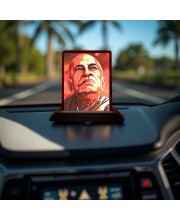Car Desk/Table Top Bhaktivedanta Swami Prabhupada Wooden Photo Stand 3x4 Inches, Compact & Stylish Spiritual Display For Car, Home & Office (Pack Of 1) (F14435)
