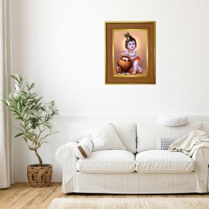 Little Gopal Photo Frame 16x20 Inches-Brown Wooden Frame For Home, Office & Temple Decoration And Gifting (F6266) Little Gopal Photo Frame 16x20 Inches-Brown Wooden Frame For Home, Office & Temple Decoration And Gifting (F6266)